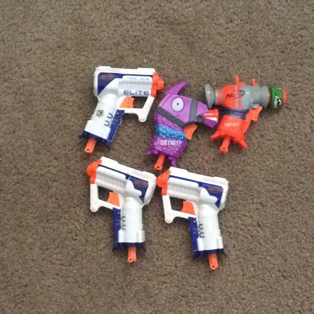 Fortnight nerf guns with regular nerf guns!!!